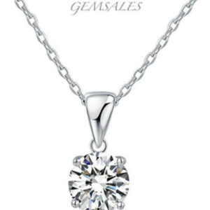 Brilliant Cut Round Silver Pendant