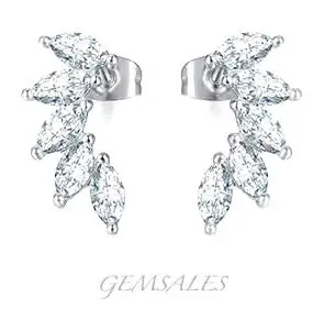 .30ct x 5 Marquise Brilliant Cut Cuff Earrings