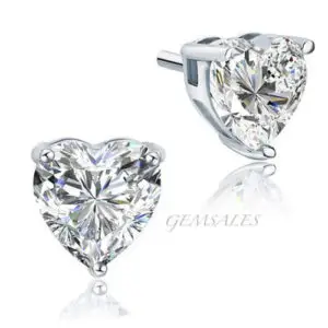 4.0ct Brilliant Cut CZ Heart Stud Earrings