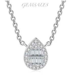 Halo Waterdrop Pendant Necklace