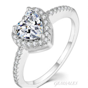 Halo Heart Diamond Ring