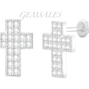 Micro Studded Cross Earrings