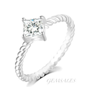 Offset Diamond Rope Ring