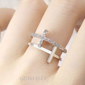 Double Cross Diamond Ring