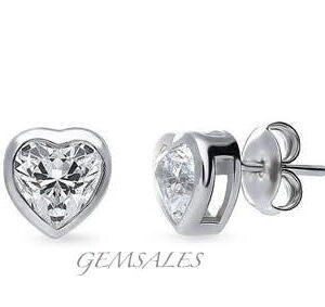 .75ct CZ Silver Earrings Bezel Setting
