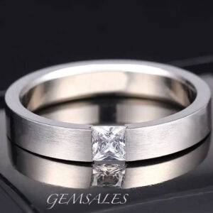 Titanium Brushed Diamond Ring